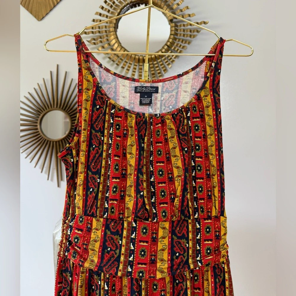Lucky Brand Red and Yellow Printed Dress - Picture 2 of 6